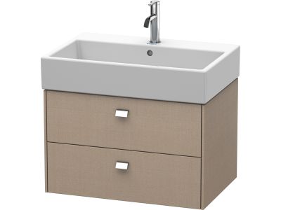 Dulap baza suspendat Duravit Brioso 684x442mm, cu doua sertare, linen decor, manere crom