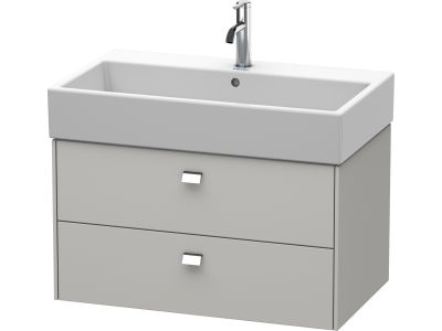 Dulap baza suspendat Duravit Brioso 784x442mm, cu doua sertare, gri ciment mat, manere crom