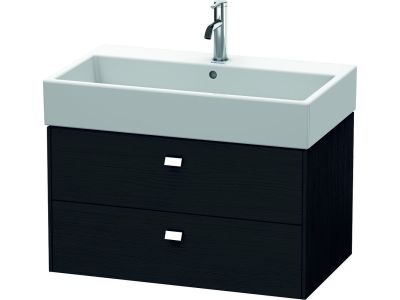Dulap baza suspendat Duravit Brioso 784x442mm, cu doua sertare, stejar negru, manere crom