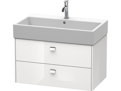 Dulap baza suspendat Duravit Brioso 784x442mm, cu doua sertare, alb lucios, manere crom