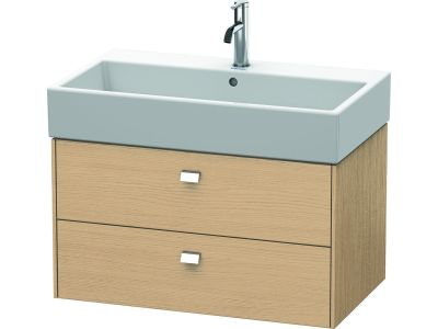 Dulap baza suspendat Duravit Brioso 784x442mm, cu doua sertare, stejar natur, manere crom