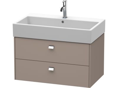 Dulap baza suspendat Duravit Brioso 784x442mm, cu doua sertare, bazalt mat, manere crom