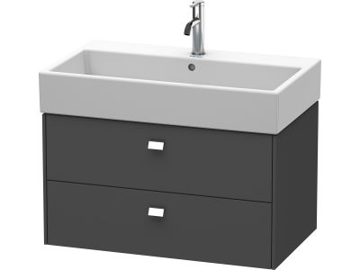 Dulap baza suspendat Duravit Brioso 784x442mm, cu doua sertare, grafit mat, manere crom