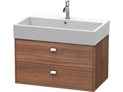 Dulap baza suspendat Duravit Brioso 784x442mm, cu doua sertare, nuc natur, manere crom