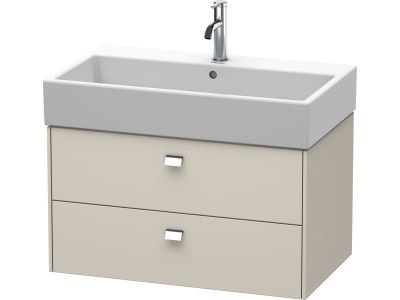 Dulap baza suspendat Duravit Brioso 784x442mm, cu doua sertare, taupe mat, manere crom
