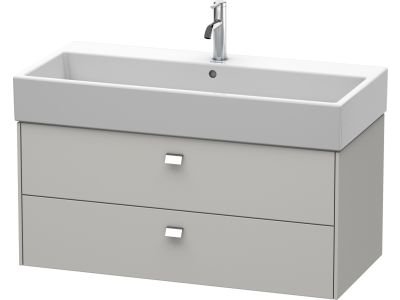 Dulap baza suspendat Duravit Brioso 984x442mm, cu doua sertare, gri ciment mat, manere crom