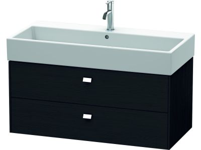 Dulap baza suspendat Duravit Brioso 984x442mm, cu doua sertare, stejar negru, manere crom