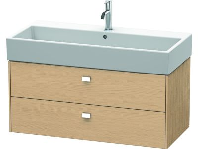 Dulap baza suspendat Duravit Brioso 984x442mm, cu doua sertare, stejar natur, manere crom