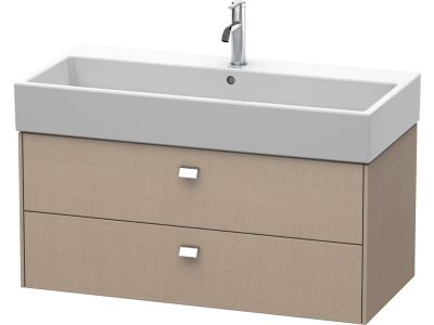 Dulap baza suspendat Duravit Brioso 984x442mm, cu doua sertare, linen décor, manere crom