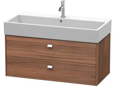 Dulap baza suspendat Duravit Brioso 984x442mm, cu doua sertare, nuc natur, manere crom