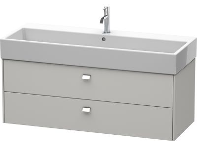 Dulap baza suspendat Duravit Brioso 1184x442mm, cu doua sertare, gri ciment mat, manere crom