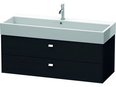 Dulap baza suspendat Duravit Brioso 1184x442mm, cu doua sertare, stejar negru, manere crom