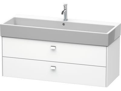 Dulap baza suspendat Duravit Brioso 1184x442mm, cu doua sertare, alb mat, manere crom