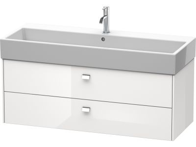 Dulap baza suspendat Duravit Brioso 1184x442mm, cu doua sertare, alb lucios, manere crom