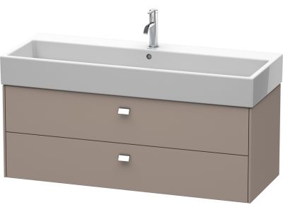 Dulap baza suspendat Duravit Brioso 1184x442mm, cu doua sertare, bazalt mat, manere crom