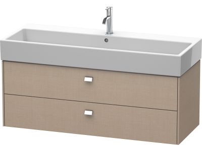 Dulap baza suspendat Duravit Brioso 1184x442mm, cu doua sertare, linen décor, manere crom
