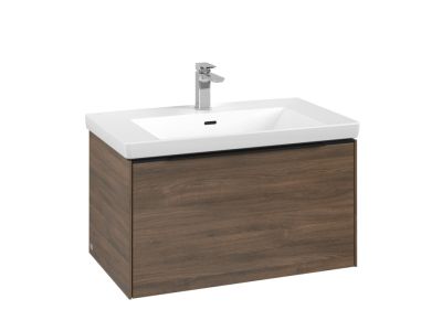 Dulap baza suspendat Villeroy & Boch Subway 3.0 772x429x478 mm cu un singur sertar, Arizona Oak, maner Volcano Black