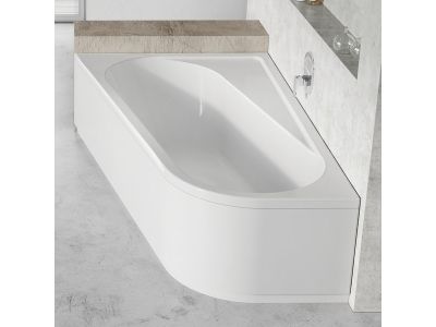 Cada baie asimetrica Ravak Concept Chrome 170x105cm, acril, orientare stanga