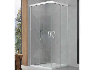 Usa de dus culisanta cu parte fixa Ronal (SanSwiss) Cadura CAE2G 75cm orientare stanga, sticla securizata 6mm
