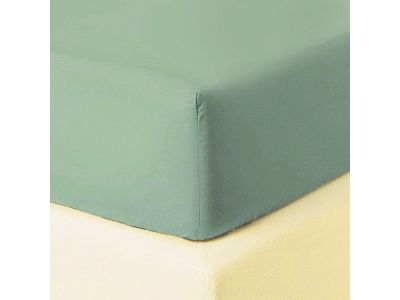 Cearceaf de pat cu elastic Descamps Unis Percale 94 180x200cm, Cardamome