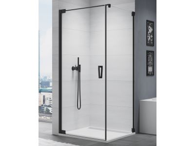 Perete lateral fix Ronal (SanSwiss) Cadura CAT1 90cm, sticla AquaPerle 6mm, profil negru mat