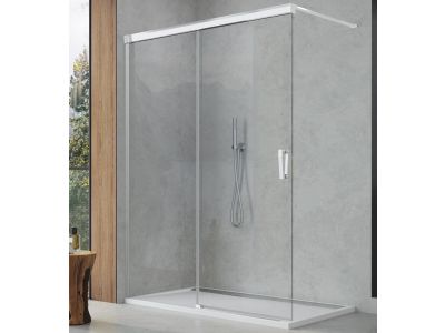 Cabina de dus Walk-in culisanta Ronal (SanSwiss) Cadura CAW2G 100cm orientare stanga, sticla AquaPerle 6mm