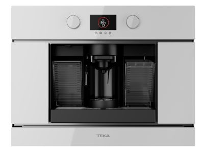 Espressor incorporabil Teka Urban Colours CLC 8350 MC WH, cafea macinata, 5 adaptoare capsule, pompa 19 bari, dozator abur si spuma de lapte, program decalcifiere, Infinity Glass, cristal alb