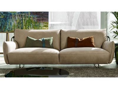 Canapea Gamma Dandy Cocoon Braided 240x101cm, piele Burt F613, HandMade in Italy