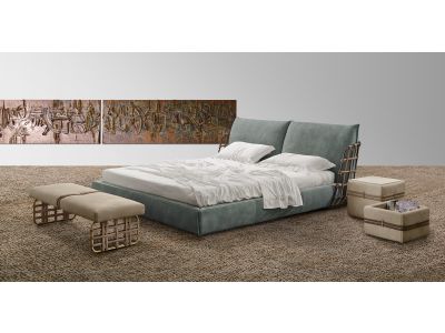 Pat Gamma Dandy Cocoon Night L35 Braided pentru saltea 190x200, piele Burt F617, HandMade in Italy