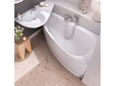 Cada baie asimetrica Ravak Avocado 150 P 150x75cm, orientare dreapta, acril, snowwhite