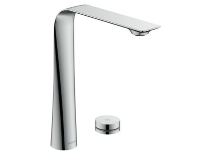 Baterie lavoar electronica Duravit D.1 250 din doua elemente, montare pe lavoar si alimentare la retea 220V, crom