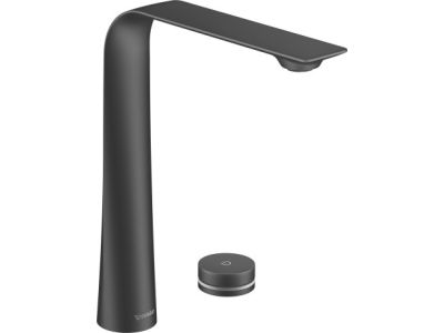 Baterie lavoar electronica Duravit D.1 250 din doua elemente, montare pe lavoar si alimentare la retea 220V, negru mat