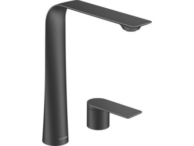 Baterie lavoar Duravit D.1 250 din doua elemente, montare pe lavoar, negru mat