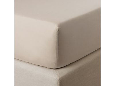 Cearceaf de pat cu elastic Descamps Coton Soyeux 90x200cm, Nisipiu