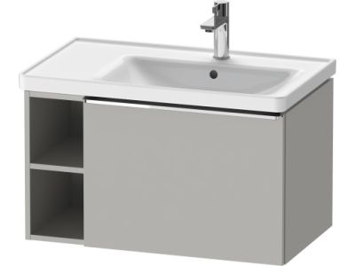 Dulap baza Duravit D-Neo 784x440mm, un sertar si raft stanga, gri mat decor