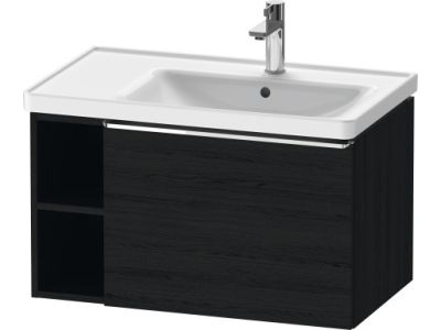 Dulap baza Duravit D-Neo 784x440mm, un sertar si raft stanga, stejar negru