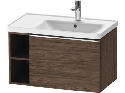 Dulap baza Duravit D-Neo 784x440mm, un sertar si raft stanga, nuc inchis decor