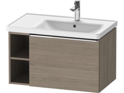 Dulap baza Duravit D-Neo 784x440mm, un sertar si raft stanga, stejar terra