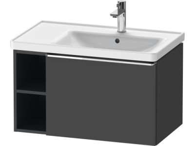 Dulap baza Duravit D-Neo 784x440mm, un sertar si raft stanga, grafit mat decor