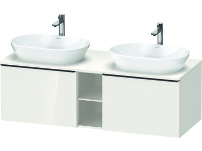 Dulap baza Duravit D-Neo cu 2 sertare, pentru lavoar 140cm, White High Gloss Decor