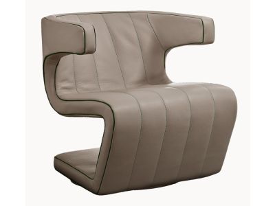 Fotoliu rotativ Gamma Dandy Dean POL, piele Danka F777, HandMade in Italy