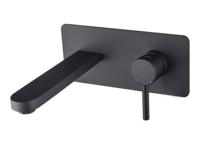 Baterie lavoar Besco Decco de perete, negru mat
