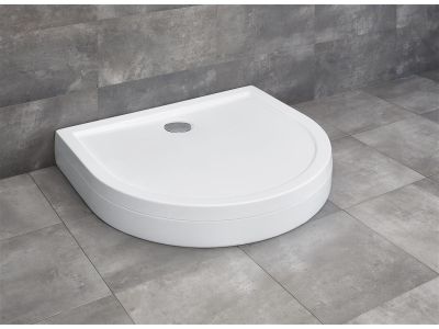 Cadita de dus semirotunda Radaway Delos P 100x90cm cu panou frontal detasabil inclus