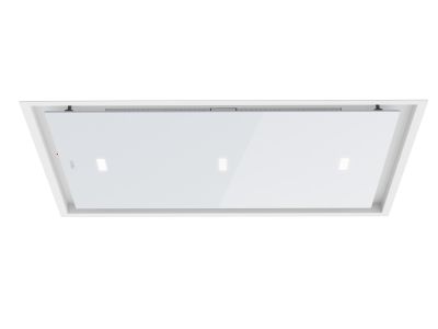 Hota insula integrata in tavan Teka DHT 97670 TOS WH 90 cm, 800 m3/h Free Outlet, 4 trepte + 2 Intensiv, extractie perimetrala, telecomanda, Fresh Air, Alb