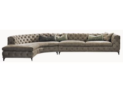 Canapea de colt Gamma Aston 385x214cm stanga, piele Burt F613, HandMade in Italy