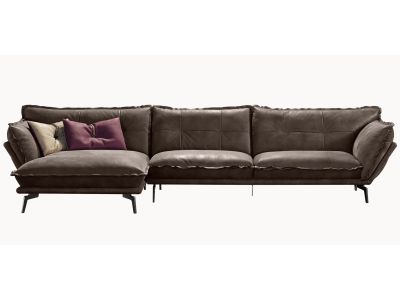 Canapea de colt Gamma Dandy Hollywood 353x160cm stanga, piele Burt F614, HandMade in Italy