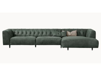 Canapea de colt Gamma Dandy Marlon 364x160cm dreapta, tetiera, piele Burt F619, HandMade in Italy