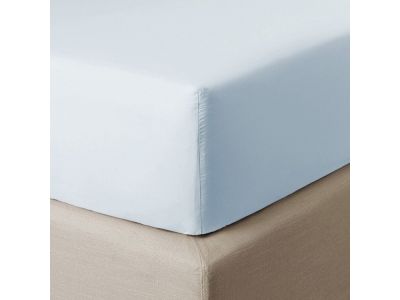 Cearceaf de pat cu elastic Descamps Coton Soyeux 180x200cm, Givre