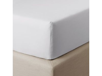 Cearceaf de pat cu elastic Descamps Unis Percale 94 200x200cm, Gri perla