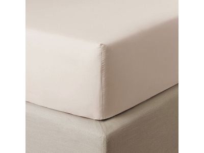Cearceaf de pat cu elastic Descamps Unis Percale 94 180x200cm, Bej Soja